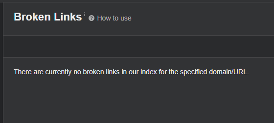 broken links