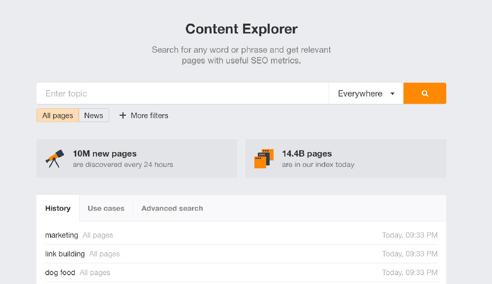 content explorer
