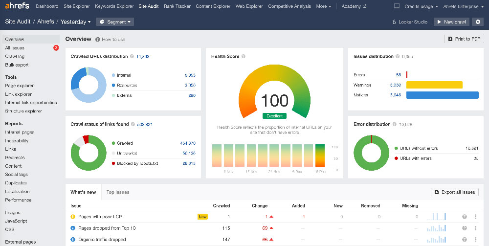 overview site audit