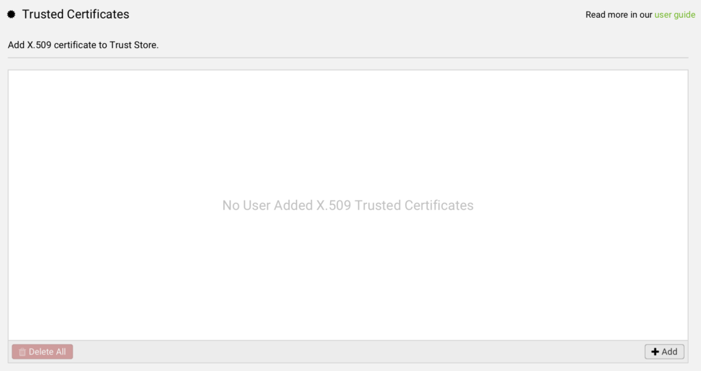 trusted certificates