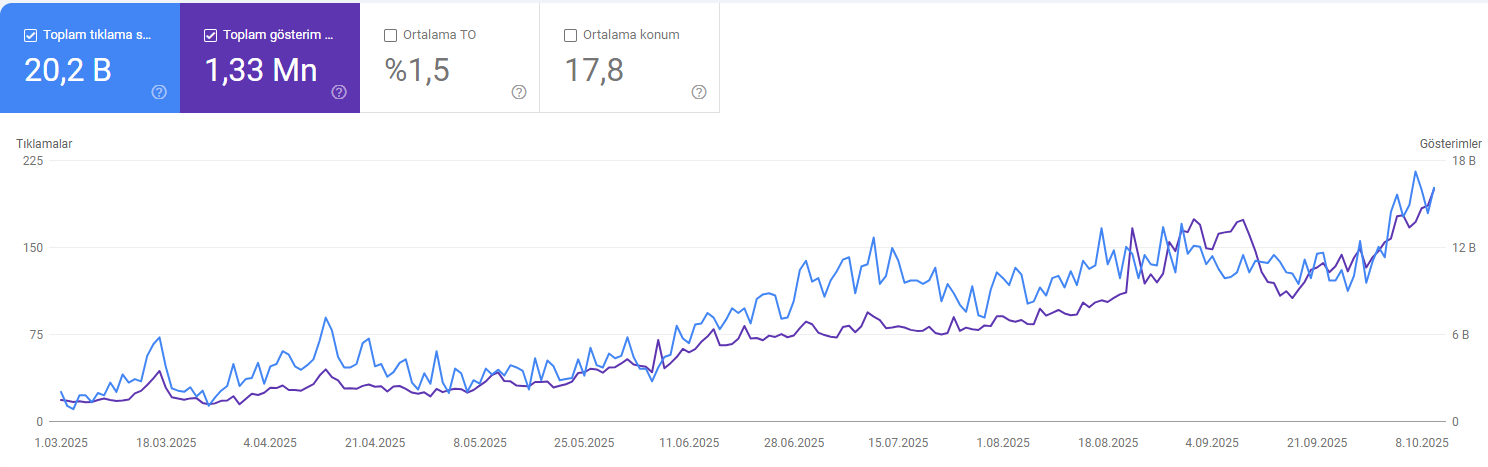 Sağlık SEO Başarı Grafiği